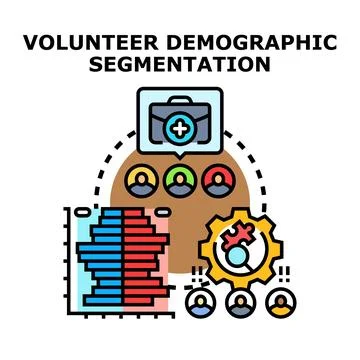 Volunteer demographic segmentation for community support Stock Illustration