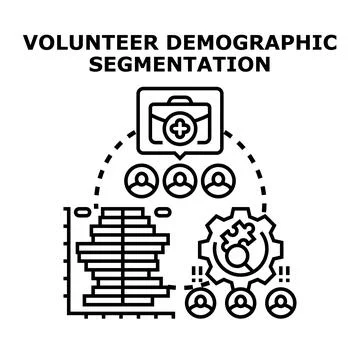 Volunteer demographic segmentation for community support Stock Illustration