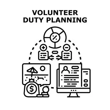 Volunteer duty planning and task arrangement concept Stock Illustration