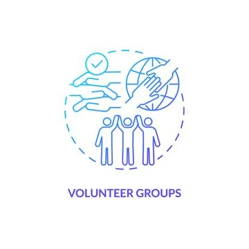 Volunteer groups blue gradient concept icon Stock Illustration