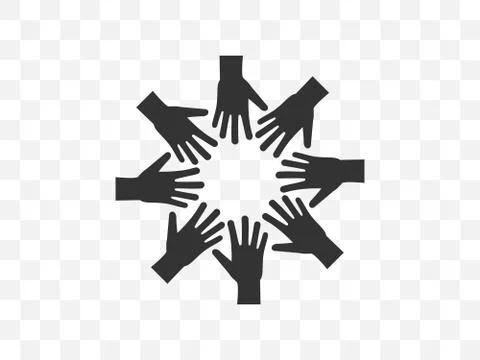 Volunteer hand group icon. Vector illustration, flat design. Stock Illustration