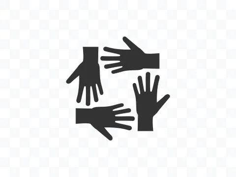 Volunteer hand group icon. Vector illustration, flat design. Stock Illustration