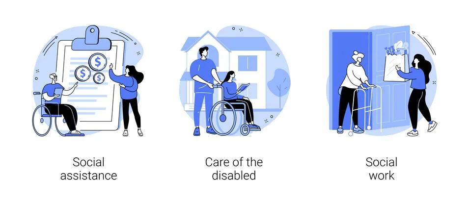 Volunteer help abstract concept vector illustrations. Stock Illustration