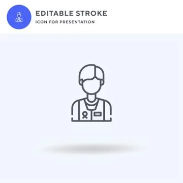 Volunteer icon vector, filled flat sign, solid pictogram isolated on white, logo Stock Illustration