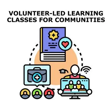 Volunteer led learning education for communities Stock Illustration