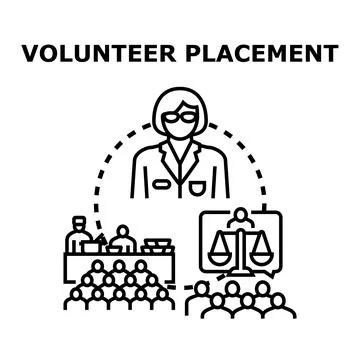 Volunteer placement program offering legal aid and support Ilustração Stock