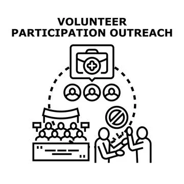 Volunteer program participation and community outreach concept イラスト素材