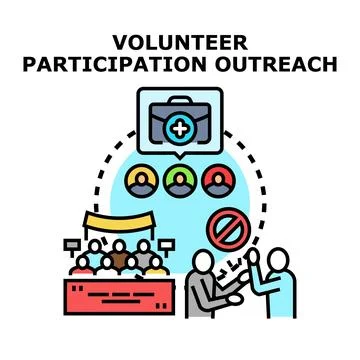 Volunteer program participation and community outreach concept イラスト素材