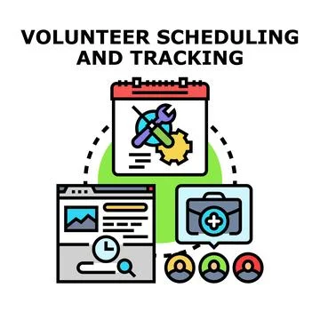 Volunteer program planning and team management イラスト素材