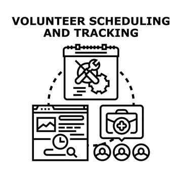 Volunteer program planning and team management Stock Illustration