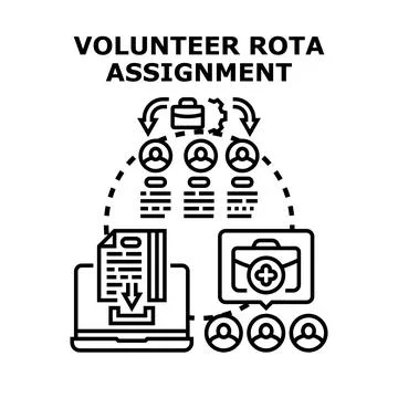 Volunteer rota assignment planning and task management Stock Illustration