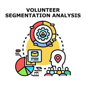 Volunteer segmentation analysis illustrating group management Stock Illustration