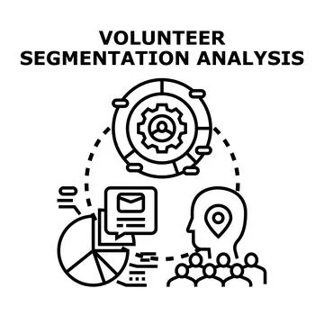 Volunteer segmentation analysis illustrating group management Stock Illustration