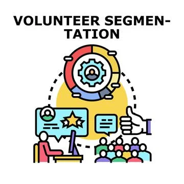 Volunteer segmentation managing and allocating tasks concept Stock Illustration