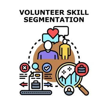 Volunteer skill segmentation and talent matching process Stock Illustration