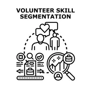 Volunteer skill segmentation and talent matching process Stock Illustration