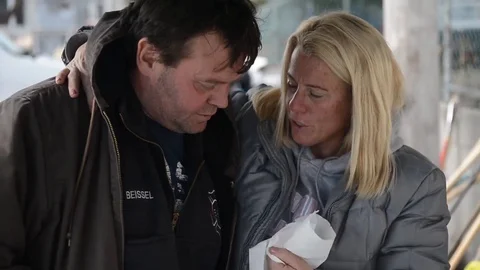 Volunteer support to help neighbors 'gut and pump' flood damaged homes - 2012 Stock Footage