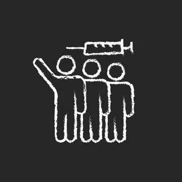 Volunteer testing chalk white icon on dark background Stock Illustration