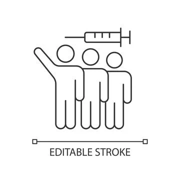 Volunteer testing linear icon Illustrazione stock