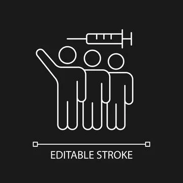 Volunteer testing white linear icon for dark theme Stock Illustration