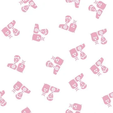Volunteer worker glyph vector seamless pattern black Illustrazione stock