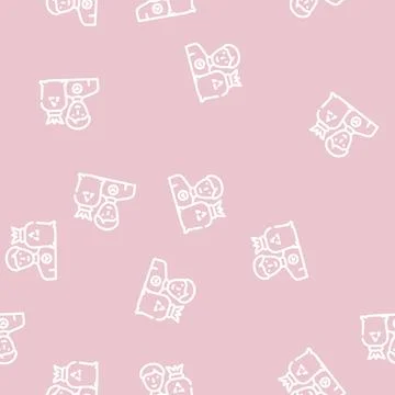 Volunteer worker line vector seamless pattern flat Illustrazione stock