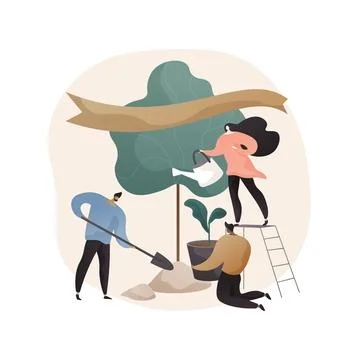 Volunteering abstract concept vector illustration. Illustrazione stock