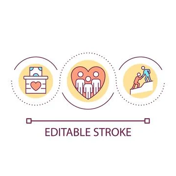 Volunteering and supervision loop concept icon Illustrazione stock