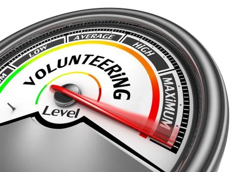 Volunteering level to maximum modern conceptual meter Stock Illustration