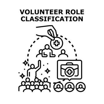 Volunteering role classification selecting individuals for jobs Stock Illustration