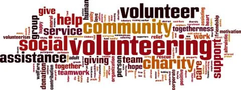 Volunteering word cloud Stock Illustration