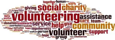 Volunteering word cloud Stock Illustration