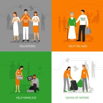 Volunteers design concept Stock Illustration
