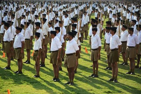 Volunteers standing annual function ground, jodhpur, rajasthan, india, asi... Stock Photos