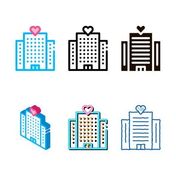 Volunteers support building vector looks thin line icon Ilustración de archivo