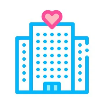 Volunteers Support Building Vector Thin Line Icon Ilustración de archivo