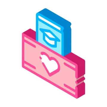 Volunteers Support Study Box isometric icon vector illustration 스톡 일러스트