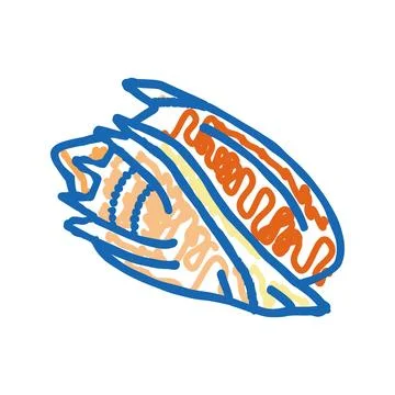 Volute sea shell beach icon doodle illustration Illustrazione stock