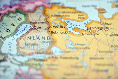 Volvnitsa Highlighted on World Map with Soft Blur Defocused Background Foto stock