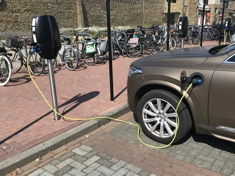 Volvo CX90 being charged Stock Photos