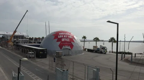 Volvo Ocean Race harbour front before event Stock Footage 44303838
