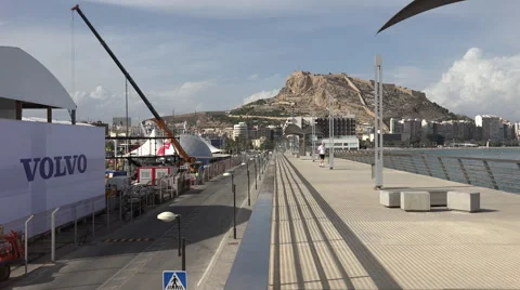 Volvo Ocean Race preparations and Santa Barbara Castle Stock Footage 44309164