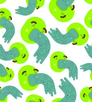 Vomit isolated pattern seamless. spew background. spue vector texture Stock Illustration