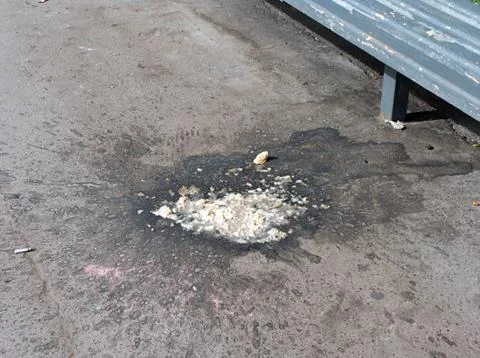 Vomiting on asphalt 写真素材