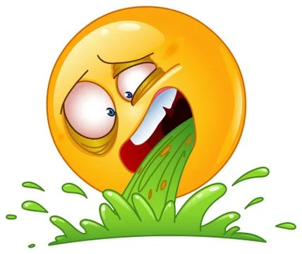 Vomiting emoticon Illustrazione stock