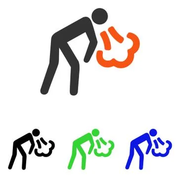 Vomiting Flat Vector Icon イラスト素材