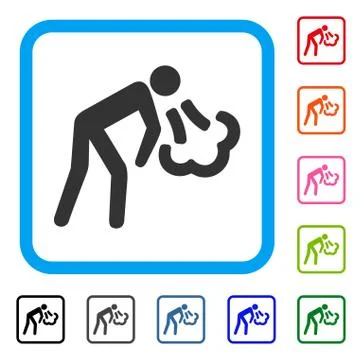 Vomiting Framed Icon Stock-Illustration