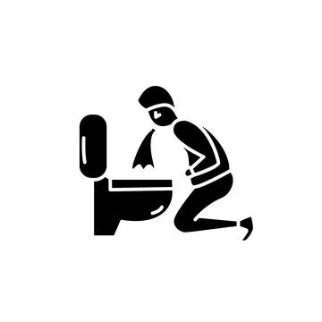 Vomiting glyph icon Stock Illustration