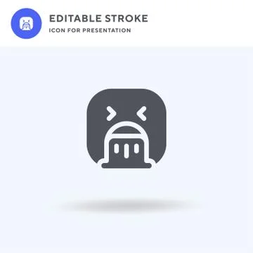 Vomiting icon vector, filled flat sign, solid pictogram isolated on white, logo イラスト素材