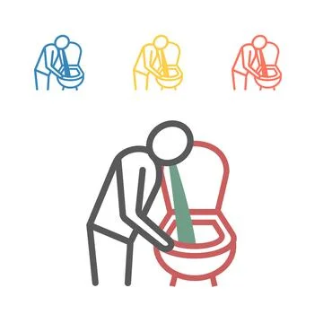 Vomiting line icon. Vector signs for web graphics イラスト素材